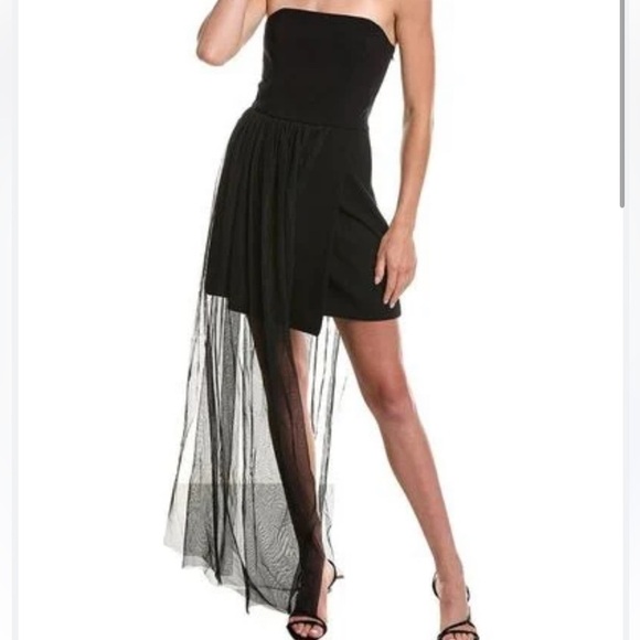 French Connection strapless whisper one leg mini maxi dress new size large / 12 - Picture 1 of 6